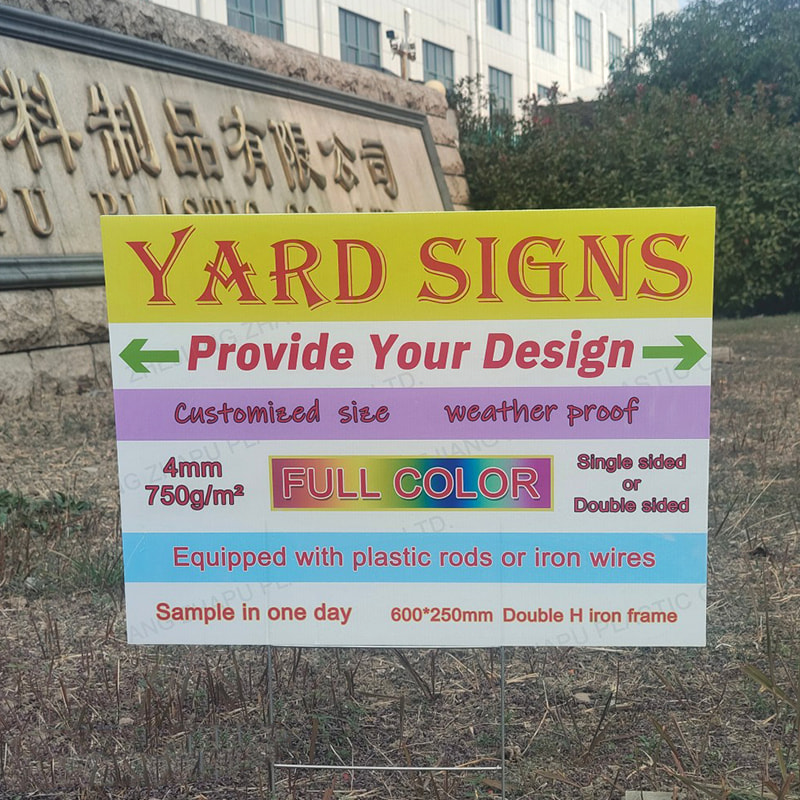 UV-beständig korrugerad plast Yard Sign